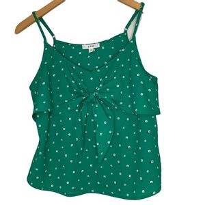 E&M Green Spaghetti Strap Floral Print Blouse Size S